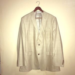 Calvin Klein SILK WOOL SIZE 44 L TAN SUIT JACKET